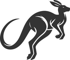 Cute animal kangaroo vector silhouette drawing