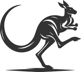 Cute animal kangaroo vector silhouette drawing