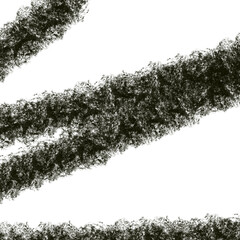  Grungy hand-drawn charcoal brush stroke in black over clean white background, perfect for abstract design, rough texture effect, sketch or paint illustration.