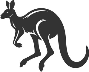 Cute animal kangaroo vector silhouette drawing