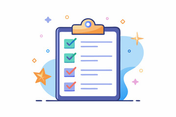 glowing clipboard checklist motivational star notes