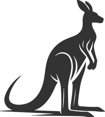 Cute animal kangaroo vector silhouette drawing
