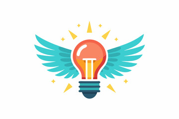 lightbulb wings creative motivation flying idea
