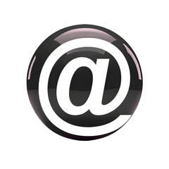 Glossy Black and White @ Symbol Icon  
