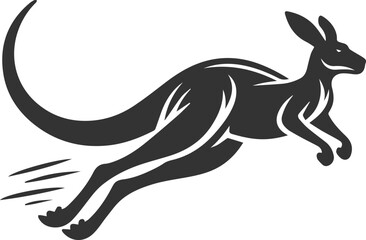 Cute animal kangaroo vector silhouette drawing