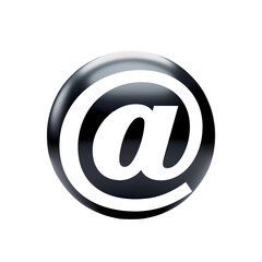 Glossy Black and White @ Symbol Icon.
