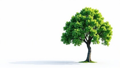 Obraz premium Single green tree, isolated on white background, design, asset