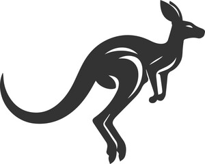 Cute animal kangaroo vector silhouette drawing