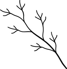 Obraz premium snowy branch icon line art vector illustration on transparent background 