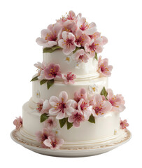 Elegant wedding cake display bakery food indoor celebration concept cut out png