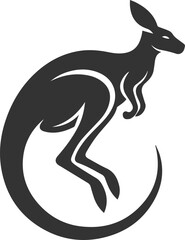 Cute animal kangaroo vector silhouette drawing