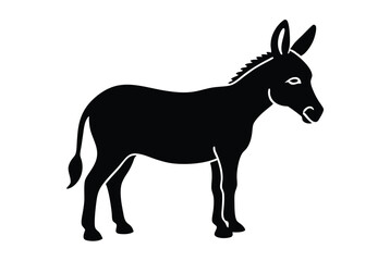 Fototapeta premium Donkey silhouette cartoon vector art playful animal drawing, Donkey cartoon silhouette vector illustration