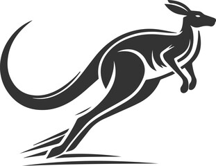 Cute animal kangaroo vector silhouette drawing