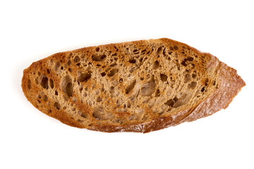 Bread Slice Crust Texture, isolated on white background