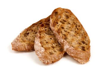 Bread Slices Stack, Isolated on White Background