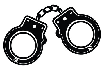 Handcuffed Icon Silhouette Vector Illustration Isolated Symbol for Law Crime and Justice Design