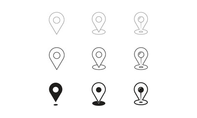 Location Icons Vector Design. These icons blend minimalism with clarity, ensuring precise visual communication for any location-based functionality. 