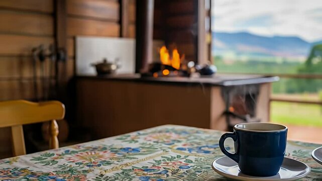 Quiet rural house in Minas Gerais with a wood stove, coffee and cheese bread