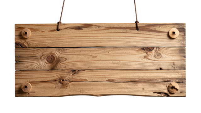 Old weathered wooden sign board with blank texture isolated on a white background