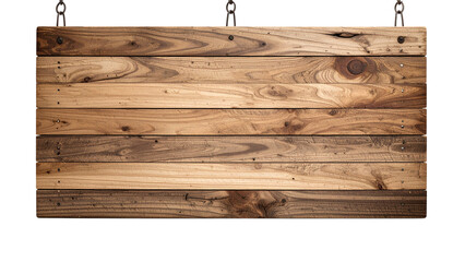 Old weathered wooden sign board with blank texture isolated on a white background