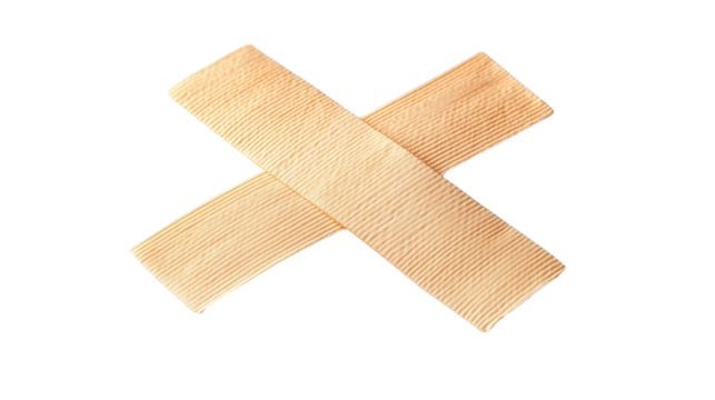 Two bandages crossed in an x shape isolated on transparent background - Powered by Adobe