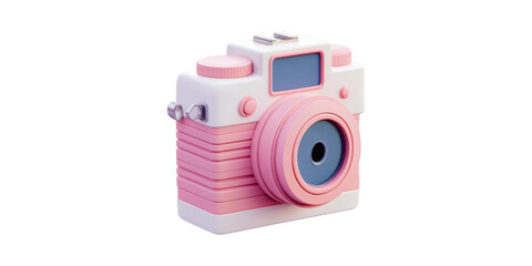 Retro-Inspired Pink Toy Camera. Playful Design For Creative Photography Enthusiasts Isolated On Transparent Background