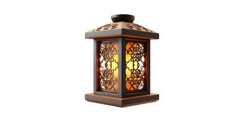Traditional Moroccan Lantern With Intricate Patterns. Cultural Decor And Ambient Lighting Isolated On Transparent Background