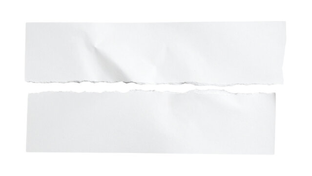 White torn paper texture blank page copy space image PNG on a transparent background