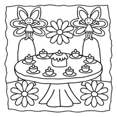 Secret Forest – Bold and Easy Coloring Pages for All Ages | Magical Nature Scenes to Color | Line art vector illustration | Forest Coloring Page | animal coloring page | Print