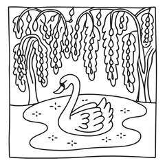 Secret Forest – Bold and Easy Coloring Pages for All Ages | Magical Nature Scenes to Color | Line art vector illustration | Forest Coloring Page | animal coloring page | Print