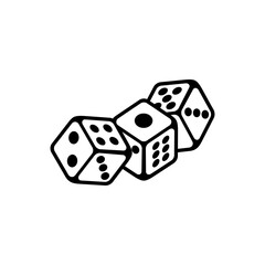 Three dice block on white background 