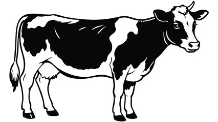 High quality realistic illustration of young brown and white cows