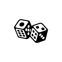 Two dice block on a white background
