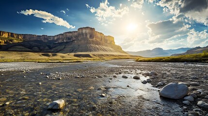 Expansive landscape of the Grand Canyon under a bright sunny day