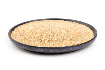 Quinoa Seeds in Bowl, isolated on white background