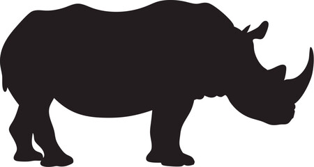 Rhinoceros Vector Graphic | African Wildlife Silhouette Art