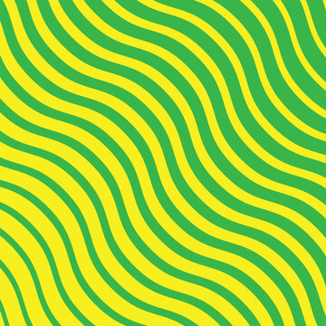 modern abstract green colour thik to thin dagonal zig zag wave pattern with yellow colour background