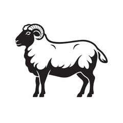 Sheep silhouette icon vector.