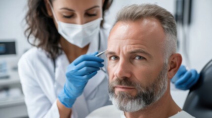 Hair specialist in a salon discussing personalized treatment options and recommendations with a customer, offering professional guidance and expertise to address their hair care needs.