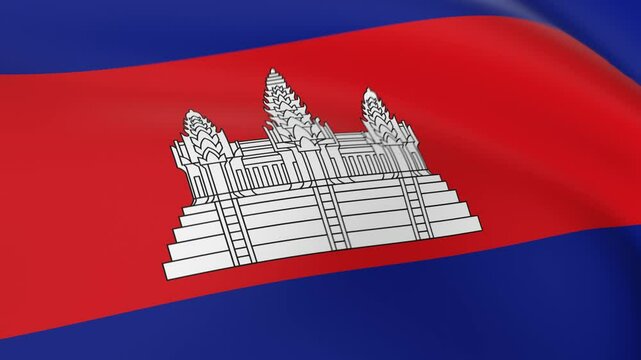 Cambodia Flag Looping Animation Background