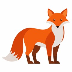 Obraz premium Cute cartoon fox illustration isolated on white background