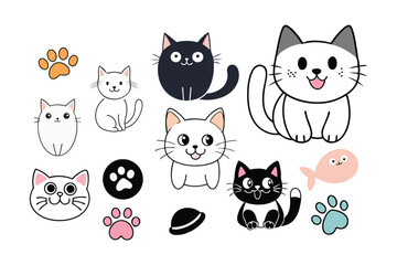  Cute Cat Bundle Vector Art Design