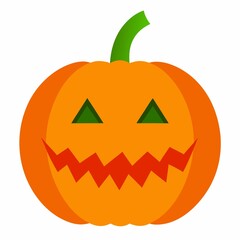Simple halloween pumpkin cartoon isolated on white background