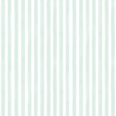 Seamless vertical watercolor stripe pattern in muted sage green on white background