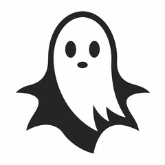 Cute cartoon ghost illustration isolated on white background