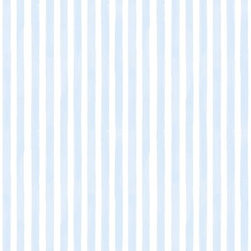 Seamless vertical watercolor stripe pattern in light blue on white background