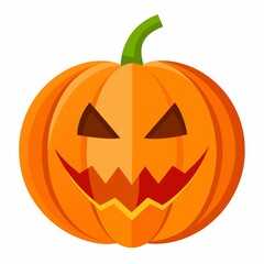 Scary jack olantern pumpkin isolated on white background