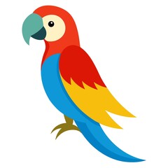 Colorful macaw parrot illustration isolated on white background