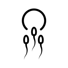 Male sperm fertilize female egg icon, ON WHITE BACKGROUND
