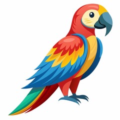 blue and yellow macaw isolated on white background